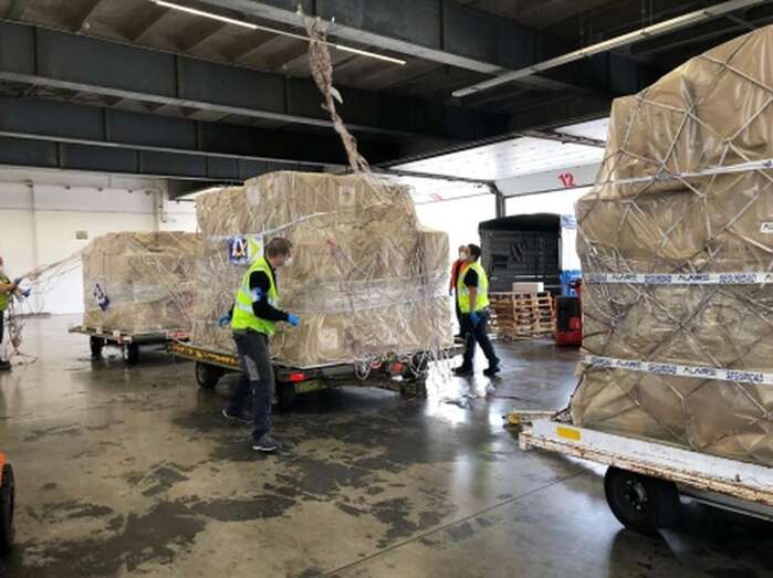 Material sanitario llegado a las Islas (Foto TA)